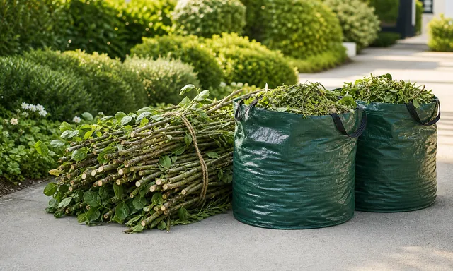Branches et déchets verts prêts pour enlèvement Go Déchet