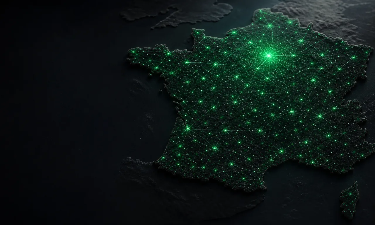 Carte de France avec les communes couvertes par le réseau de collecteurs Go Déchet